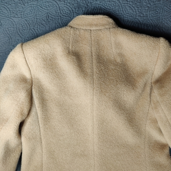 Harve Bernard Tan Cashmere Wool Button Front Coat Union Made Womens 6 Timeless - Picture 5 of 16